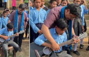 मुख्यमंत्री कॉनराड संगमा का एक वीडियो वायरल, जिसमे वह बच्चों को गिटार बजाना सिखा रहे
