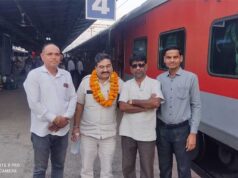 रायपुर कार्यक्रम के दौरान अनूपपुर में हुआ राष्ट्रीय अध्यक्ष का हुआ स्वागत