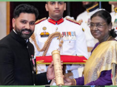 टीम इंडिया के कप्तान रोहित शर्मा को पद्मश्री, राष्ट्रपति भवन में हुआ सम्मान