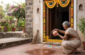 मुख्य द्वार पर जल छिड़काव: वास्तु अनुसार घर में सकारात्मक ऊर्जा बढ़ाने का उपाय